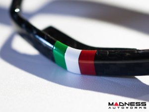 FIAT 500 ABARTH Front Emblem - Carbon Fiber - Italian Racing Stripe